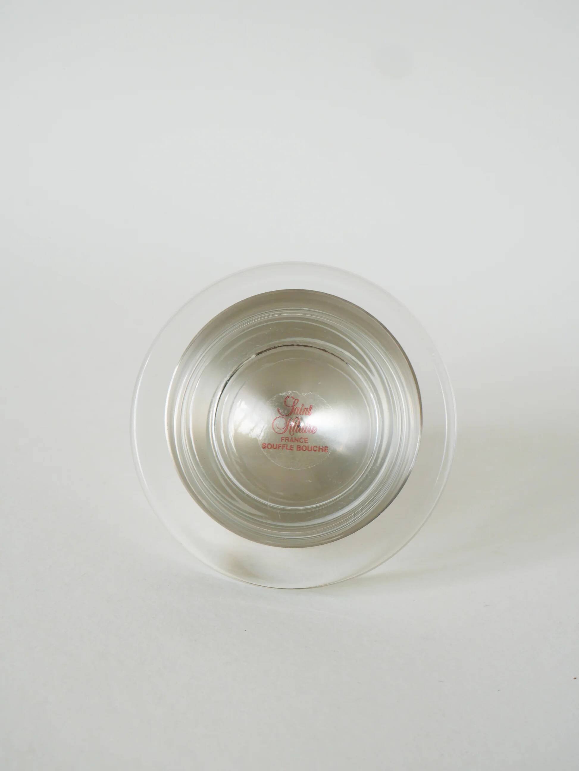 Beurrier en métal argenté et verre, St Hilaire, 1950