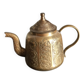 Golden Turkish bronze oriental teapot