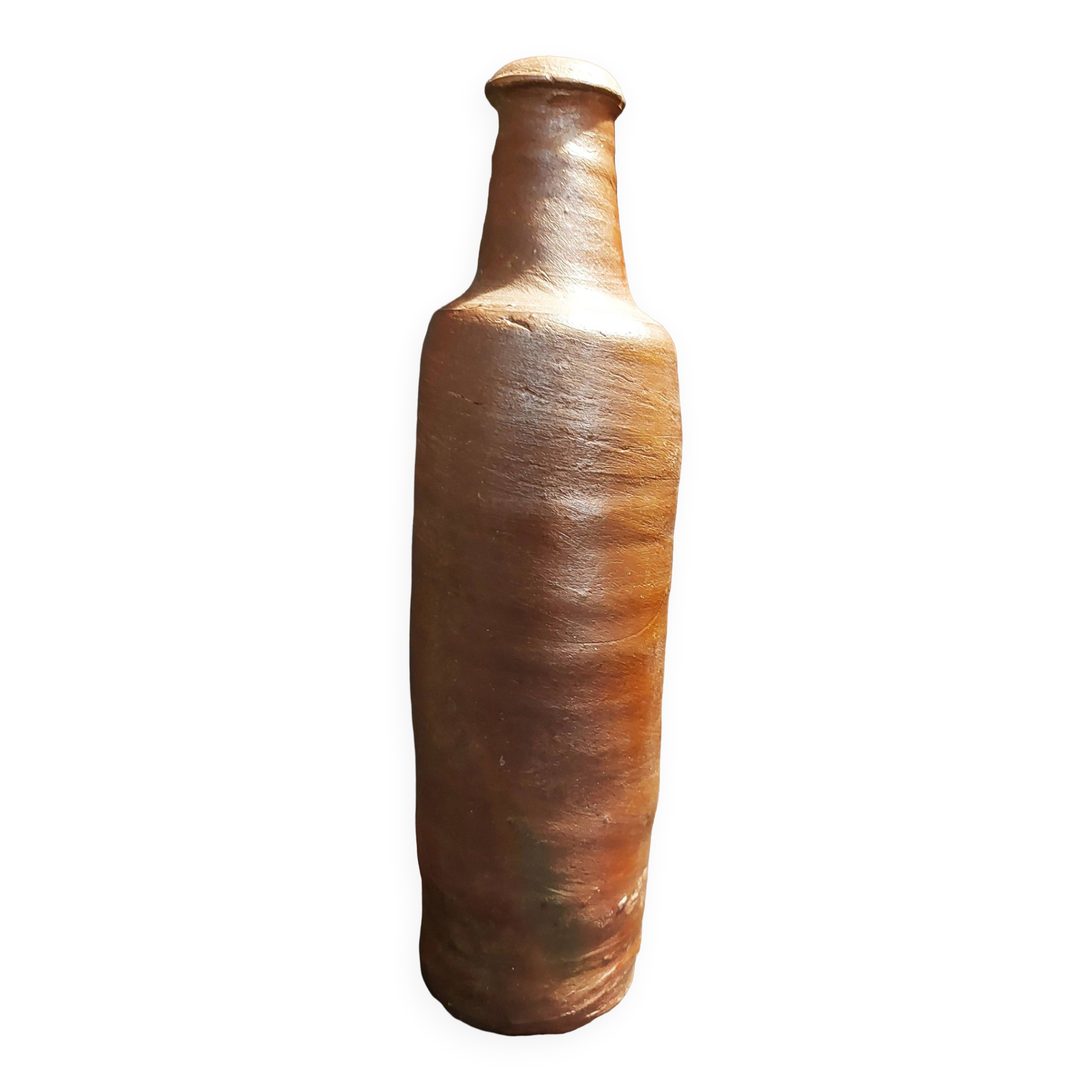Bouteille en grès marron Puisaye fin XIXème