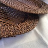 Six rattan under-plates, basketry, wicker