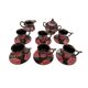 Vallauris pink and black coffee service from the 50s/60s