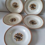 Set of 5 soup plates – Creil & Montereau – Œillet model