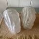 Pair of Art Deco lampshades in frosted glass signed Hubens