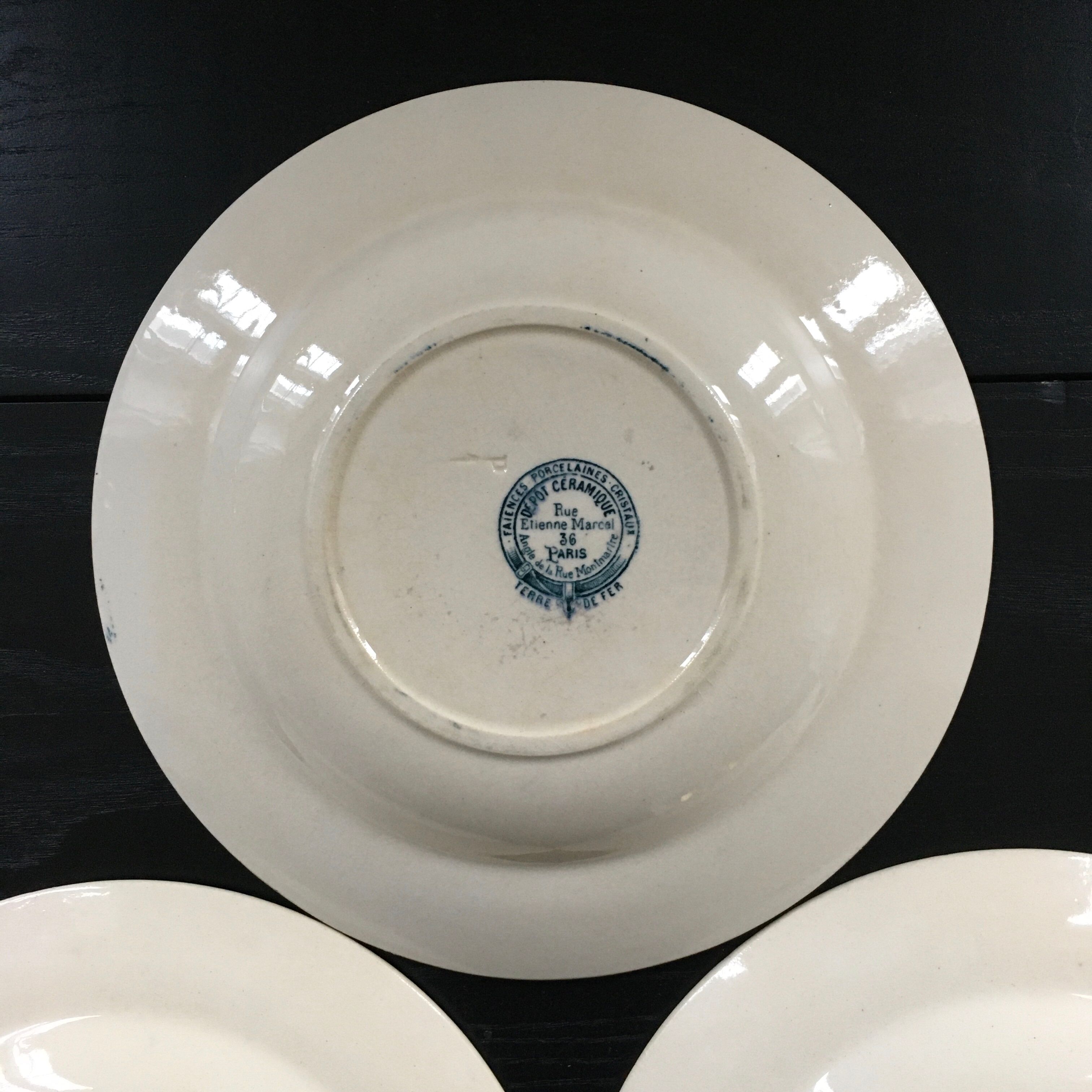 Lot 3 assiettes terre de fer