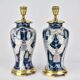 1980s set of Chinese porcelain table lamps