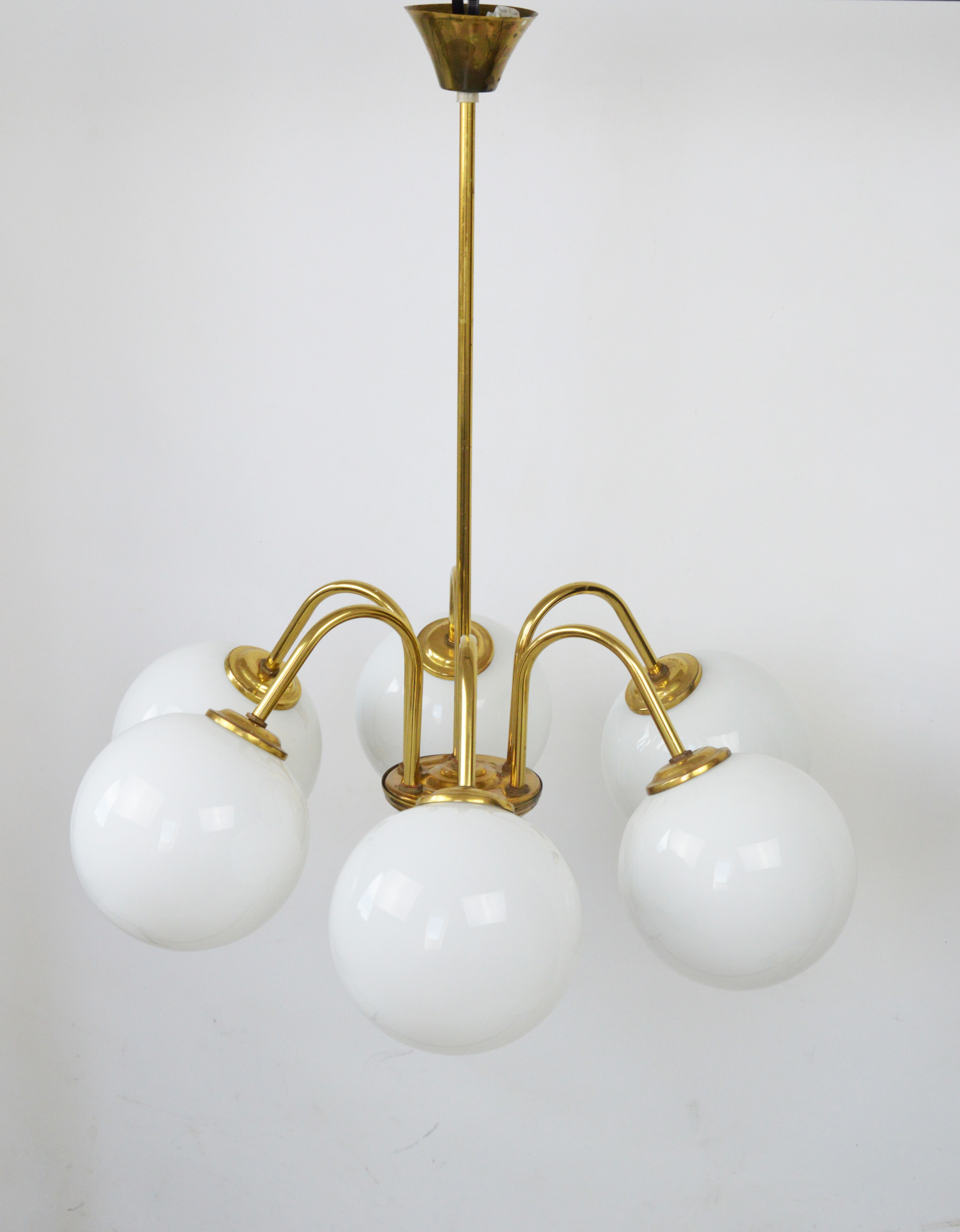 Six-arm chandelier, Poland, 1980s