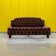 1980's Chesterfield Brown leather Bed.