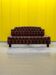 Lit en cuir brun Chesterfield des années 1980.