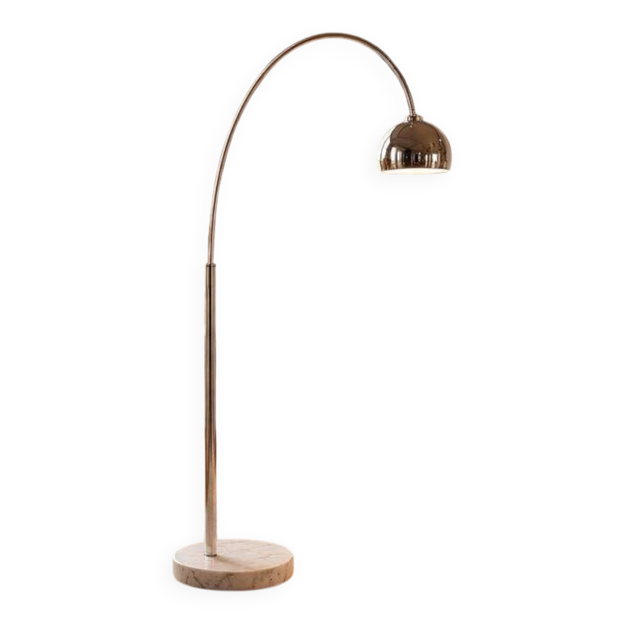 Vintage chrome arc lamp with marble base KARE