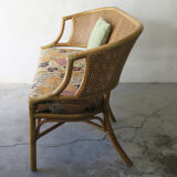 Rattan and caning bench