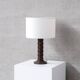 Turned oak art deco french table lamp