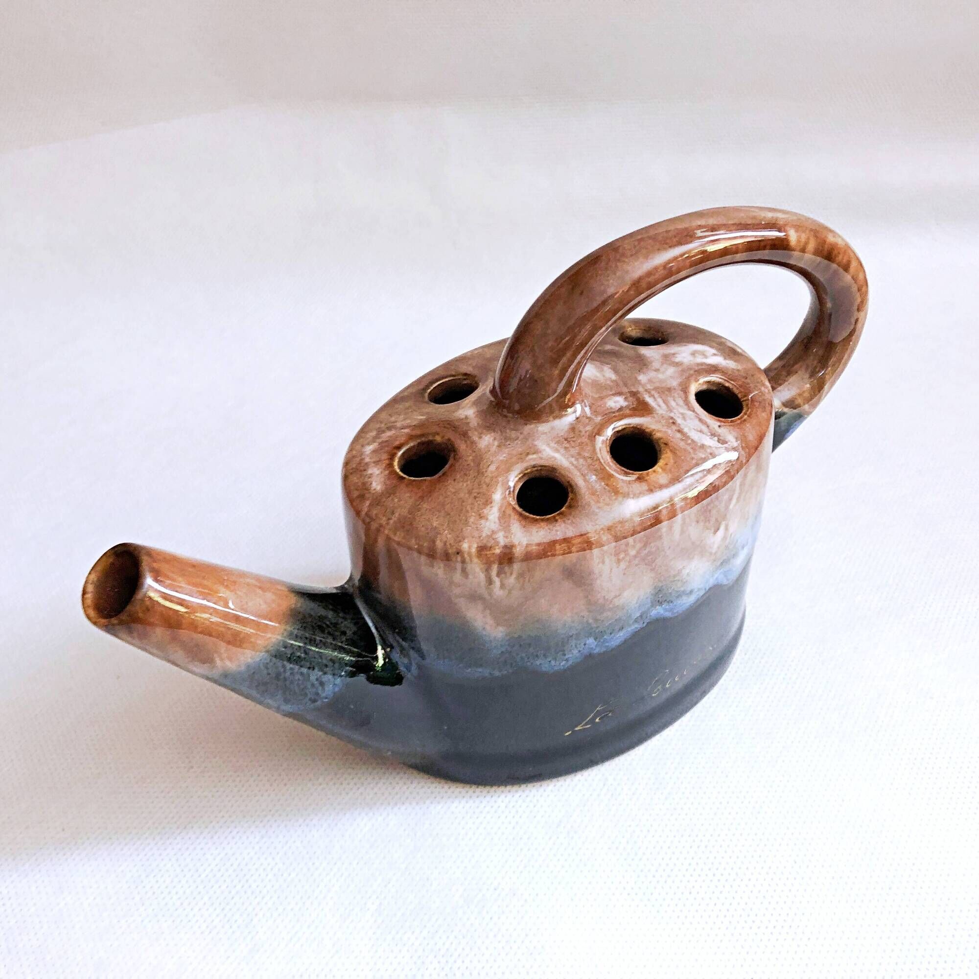 Flower spike vase in the shape of a watering can style Vallauris France