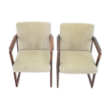 Pair of beech armachairs ,czechoslovakia 1960s