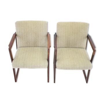 Pair of beech armachairs ,czechoslovakia 1960s