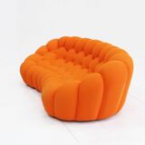 Canapé bulle courbé Roche Bobois orange