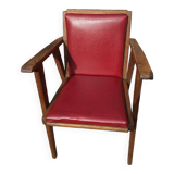 Fauteuil bridge à pieds compas, années 50