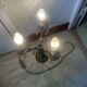 Bronze three-light girandole table lamp