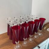 20 flûtes de champagne en verre