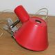 Adjustable clamp spotlight in red lacquered metal - vintage design