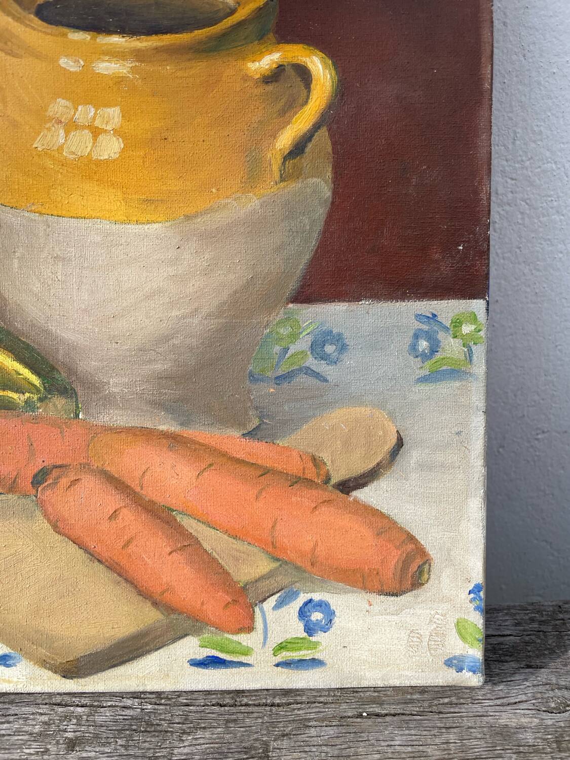 Still life oil on canvas with vegetables