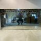 Large engraved bistro wall mirror with floral motifs - Art Deco style