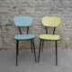 Pair of formica chairs with black tapered legs, 60s