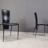 Set of 4 post modern dining chairs by Arper Italy, 1980s