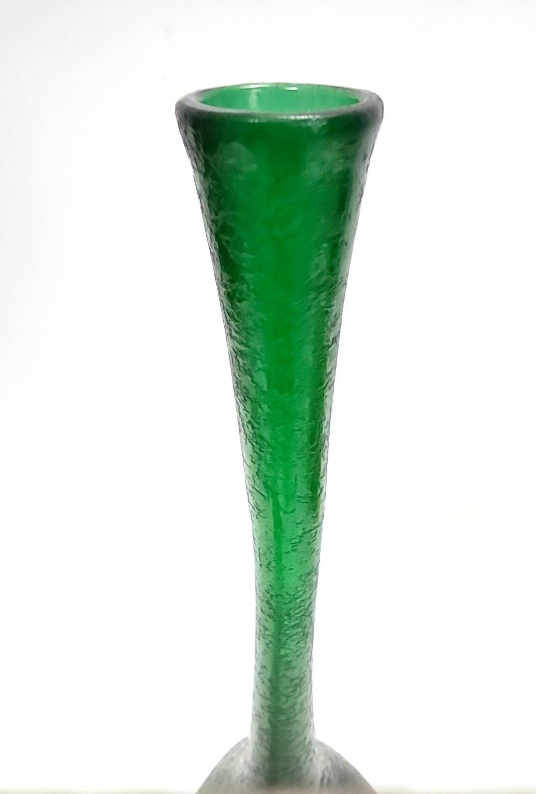 Emerald Green Corroso Murano Glass Vase by Seguso, Italy