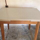 Kitchen table 1960's with extensions, formica and base wood compass