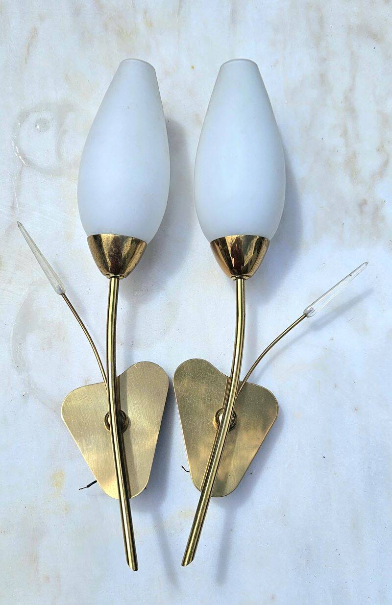 Pair of vintage wall lights attributed to maison arlus