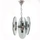 Chrome and smoked glass pendant light