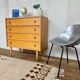 Vintage modernist light chene dresser has 4 drawers anne 1960