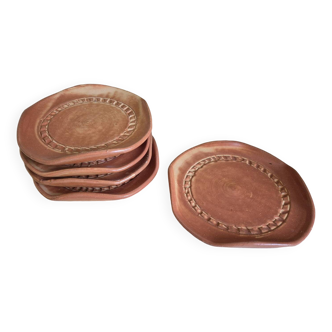 5 assiettes à dessert Vallauris