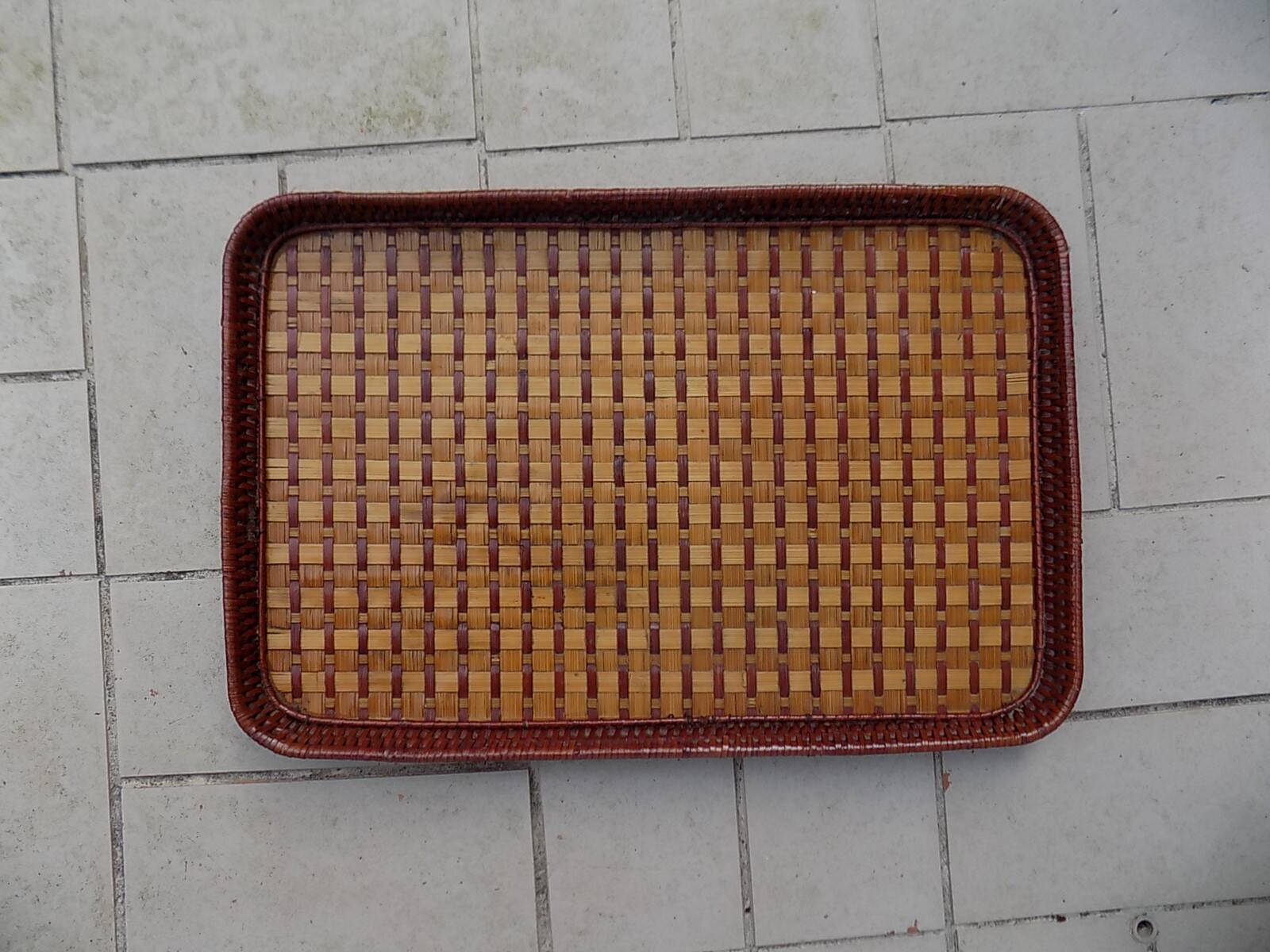 Woven rattan tray