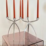 Aluminium tripod candle holders for De Bijenkorf, Netherlands 1970s