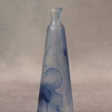 Conical soliflore vase in mixed blue and white glass