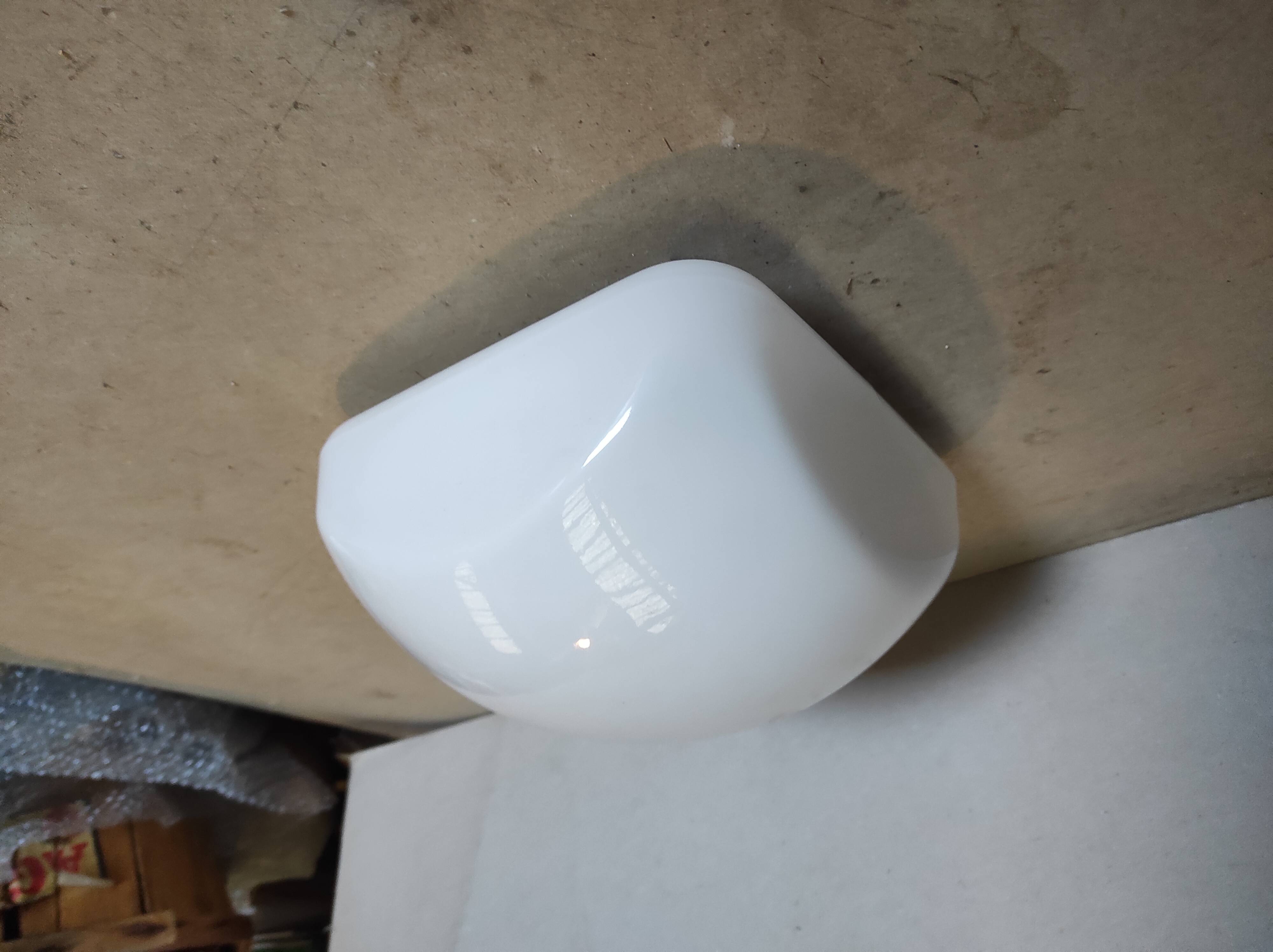 Old ceiling lamp or wall lamp vintage square with white opaline globe 60s