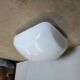 Old ceiling lamp or wall lamp vintage square with white opaline globe 60s