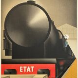 Affiche original chemin de Fer Exactitude par Fix-Masseau en 1979 - On linen