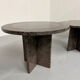 Vintage 1970s design round granite nesting coffee table with 3 elements.