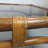 Table basse bambou verre fumé