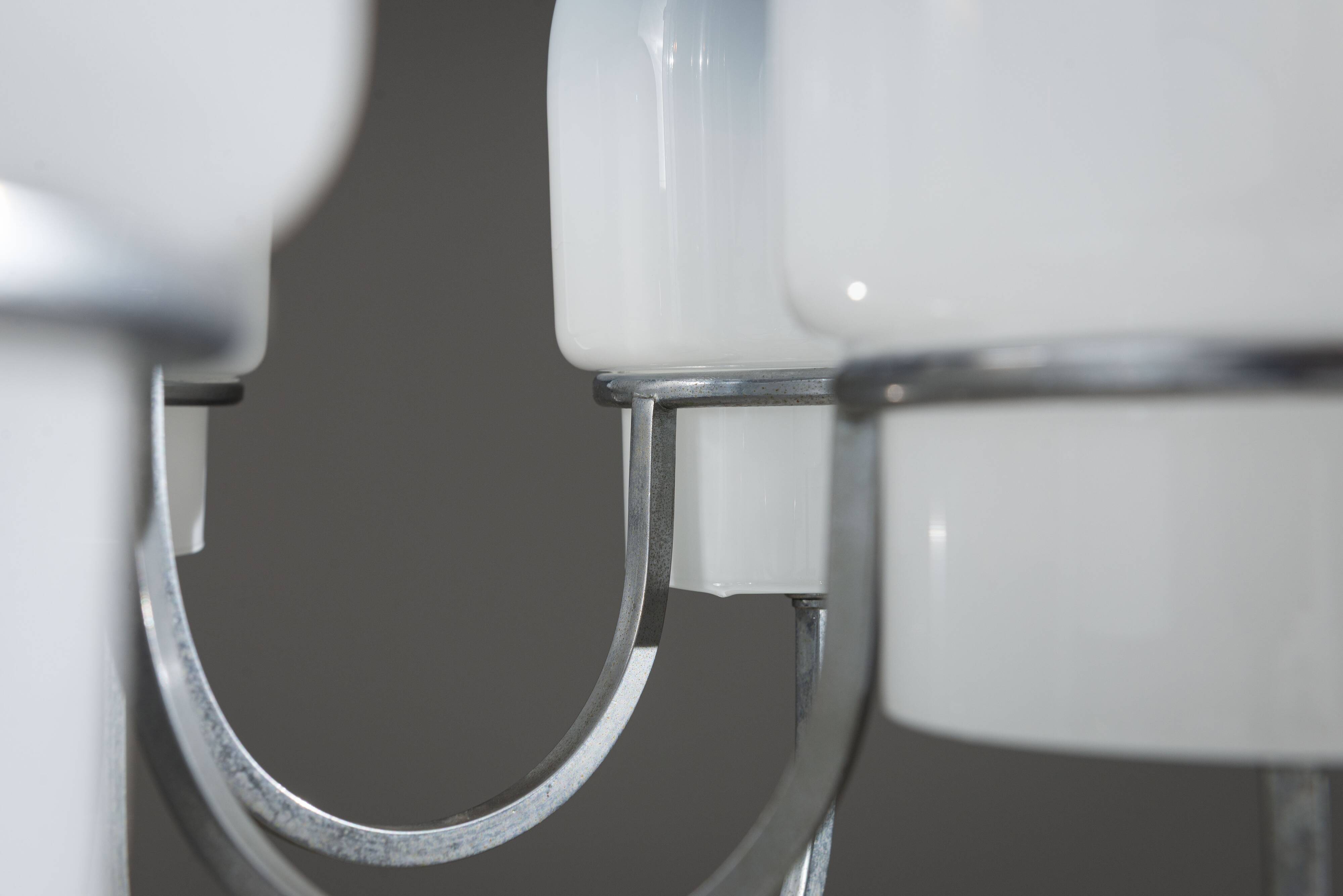 Angelo Gaetano Sciolari chandelier with six misty glass shades