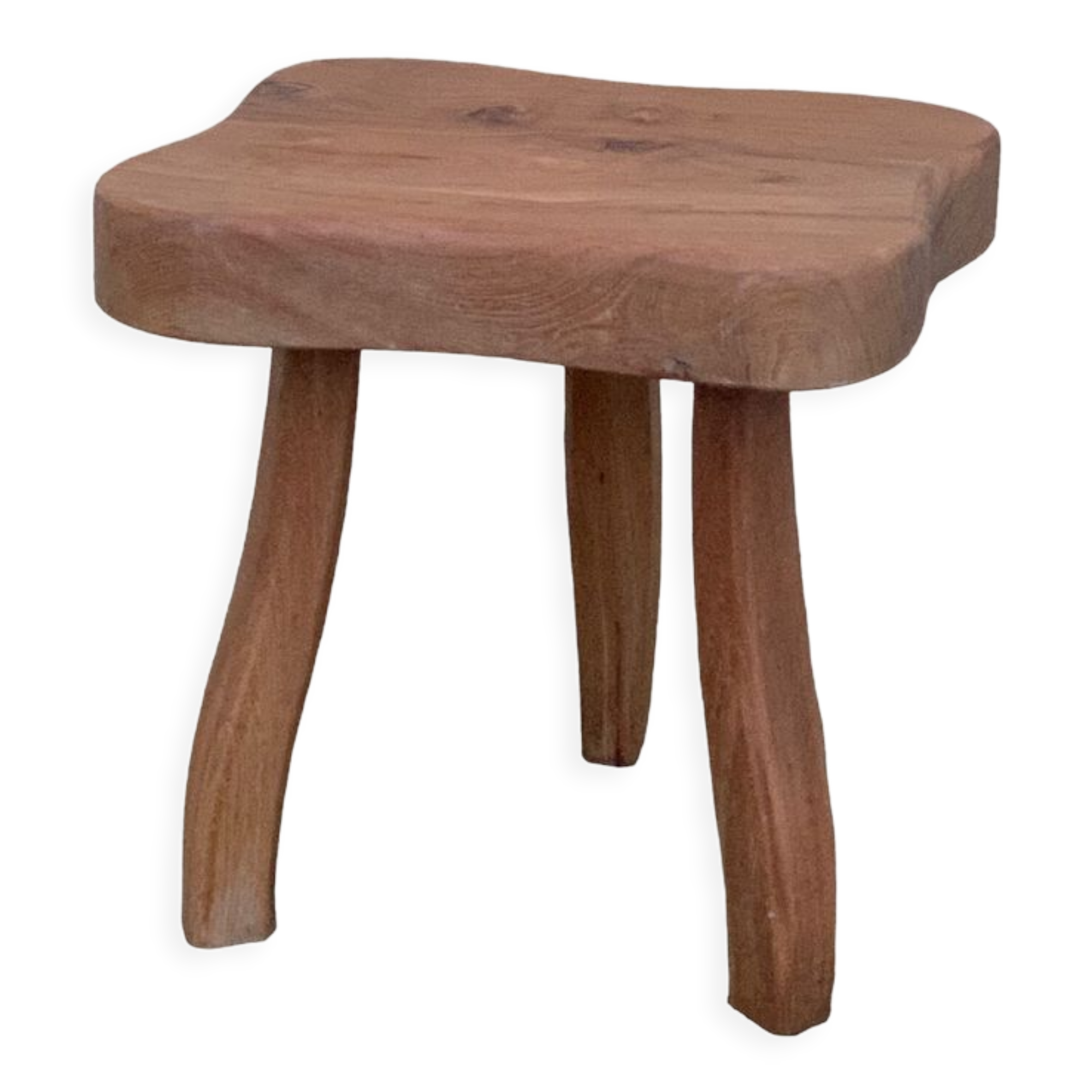 Vintage solid elm tripod stool 1960