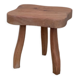 Vintage solid elm tripod stool 1960