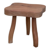 Vintage solid elm tripod stool 1960