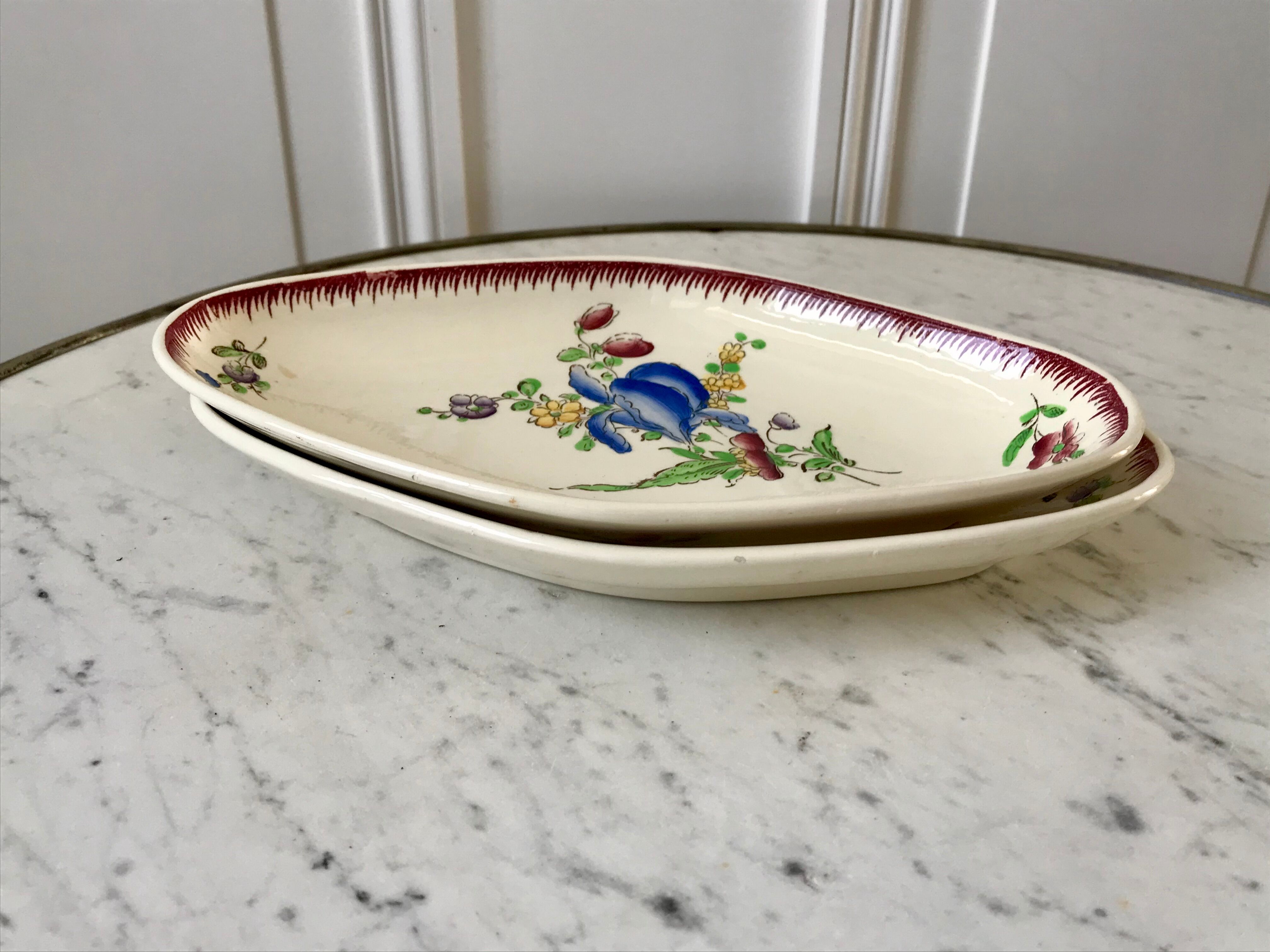 duo of raviers Villeroy & Boch La Louvière Belgian manufacture in Iron Earth early twentieth century