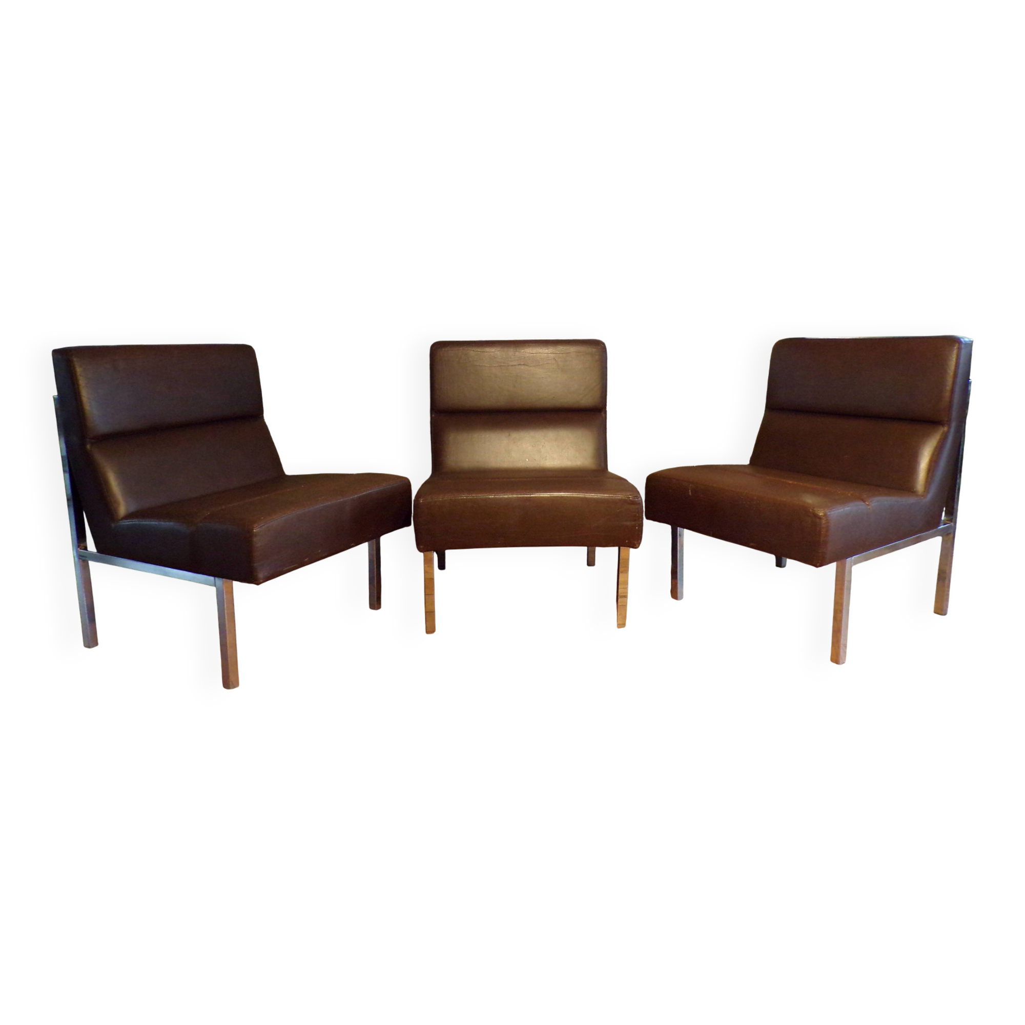 Trio de chauffeuses vinco en simili-cuir