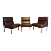 Trio of vinco armchairs in imitation leather