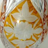 Yellow-cut bohemian crystal vase
