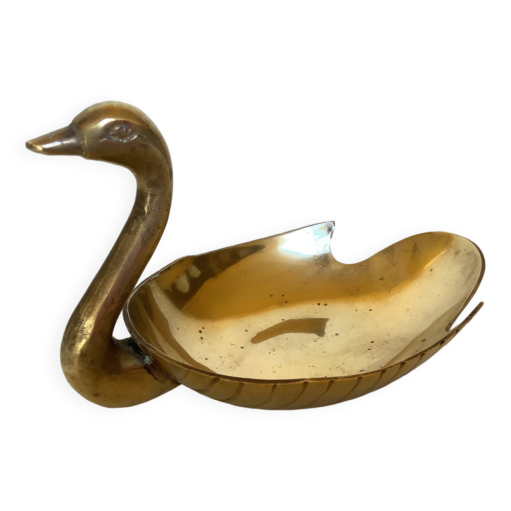 Brass swan pocket tray